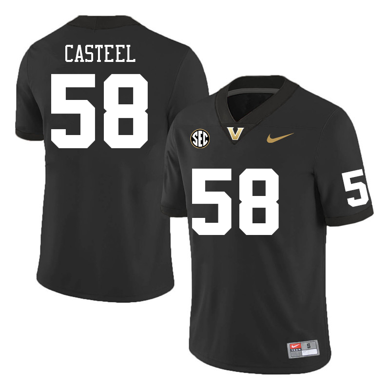 Vanderbilt Commodores #58 Carson Casteel College Football Jerseys Sale Stitched-Black